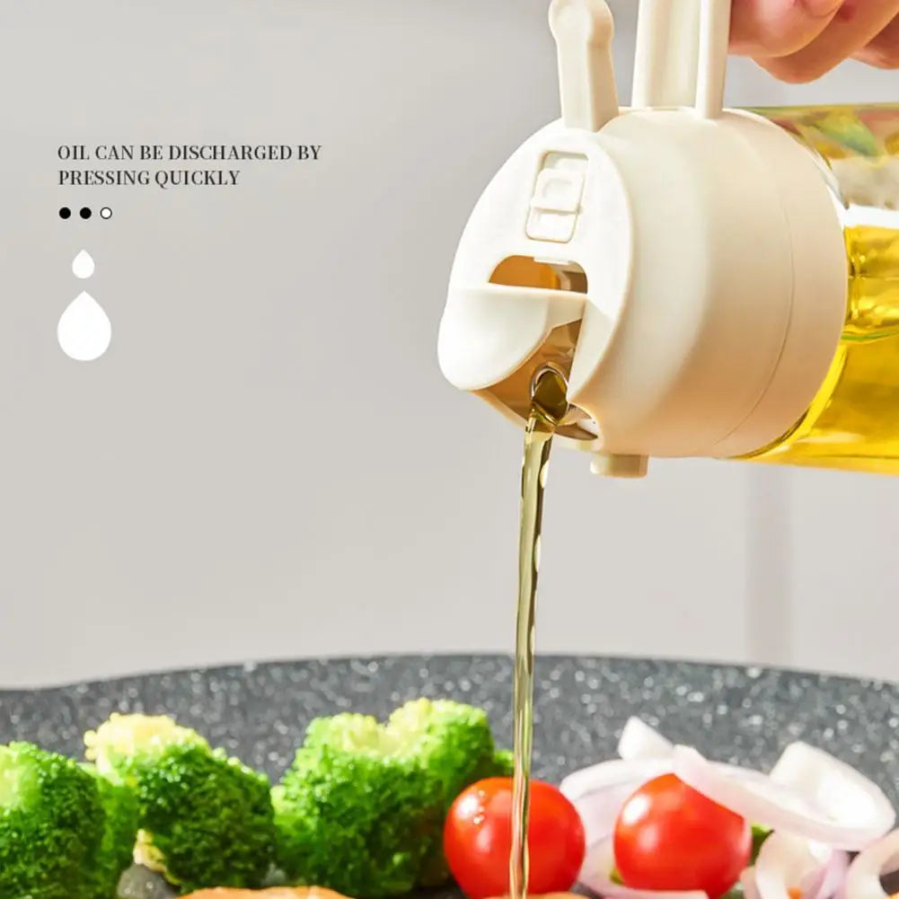 2 in 1 Glass Oil Spray Bottle with Pour Spout Nozzle Olive Dispenser Dual-Purpose Camping BBQ Baking Soy Sauce Sprayer Bottle