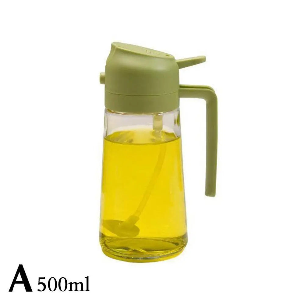 2 in 1 Glass Oil Spray Bottle with Pour Spout Nozzle Olive Dispenser Dual-Purpose Camping BBQ Baking Soy Sauce Sprayer Bottle